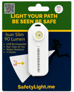 Isun Slim 90 Lumen Clipon White & Red Light